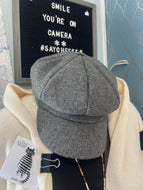 Wool Cabbie Baker hat gray