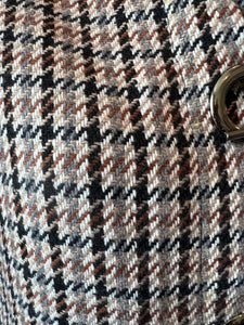 Brown and black houndstooth spring coat/blazer