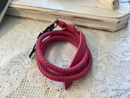 Pink Faux skinny leather rope belt