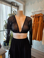 Sheer black shrug with bust closure